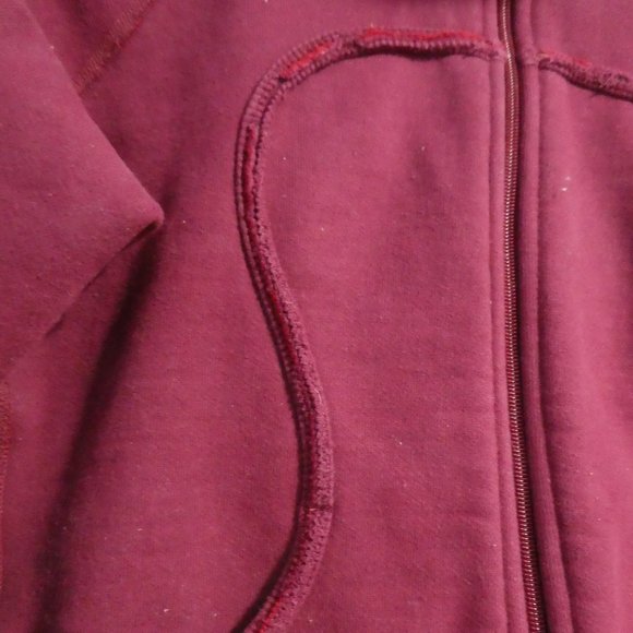 LULULEMON ATHLETICA CANADA | Burgundy Zip-Up Scuba Hoodie / Hooded Jacket - Picture 9 of 16